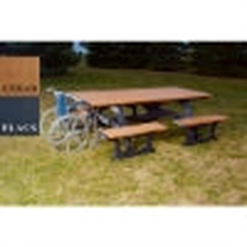 Polly Products 8-Foot Rectangular Wheelchair Accessible Recycled Plastic Picnic Table
