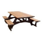Polly Products 8-Foot Rectangular Wheelchair Accessible Recycled Plastic Picnic Table