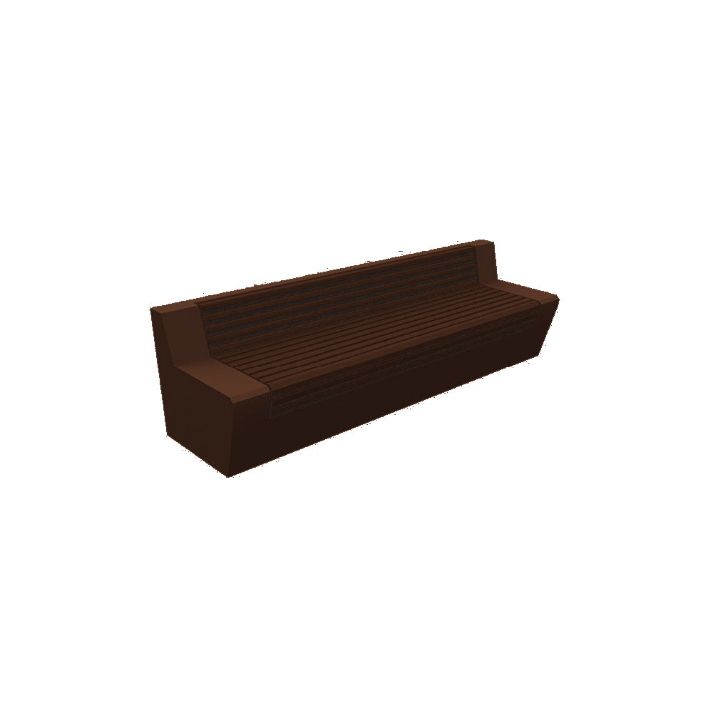 ZB.WL.34 Large Concrete Bench With Seat — Woodgrains — B24 Kebony — digitally rendered color preview