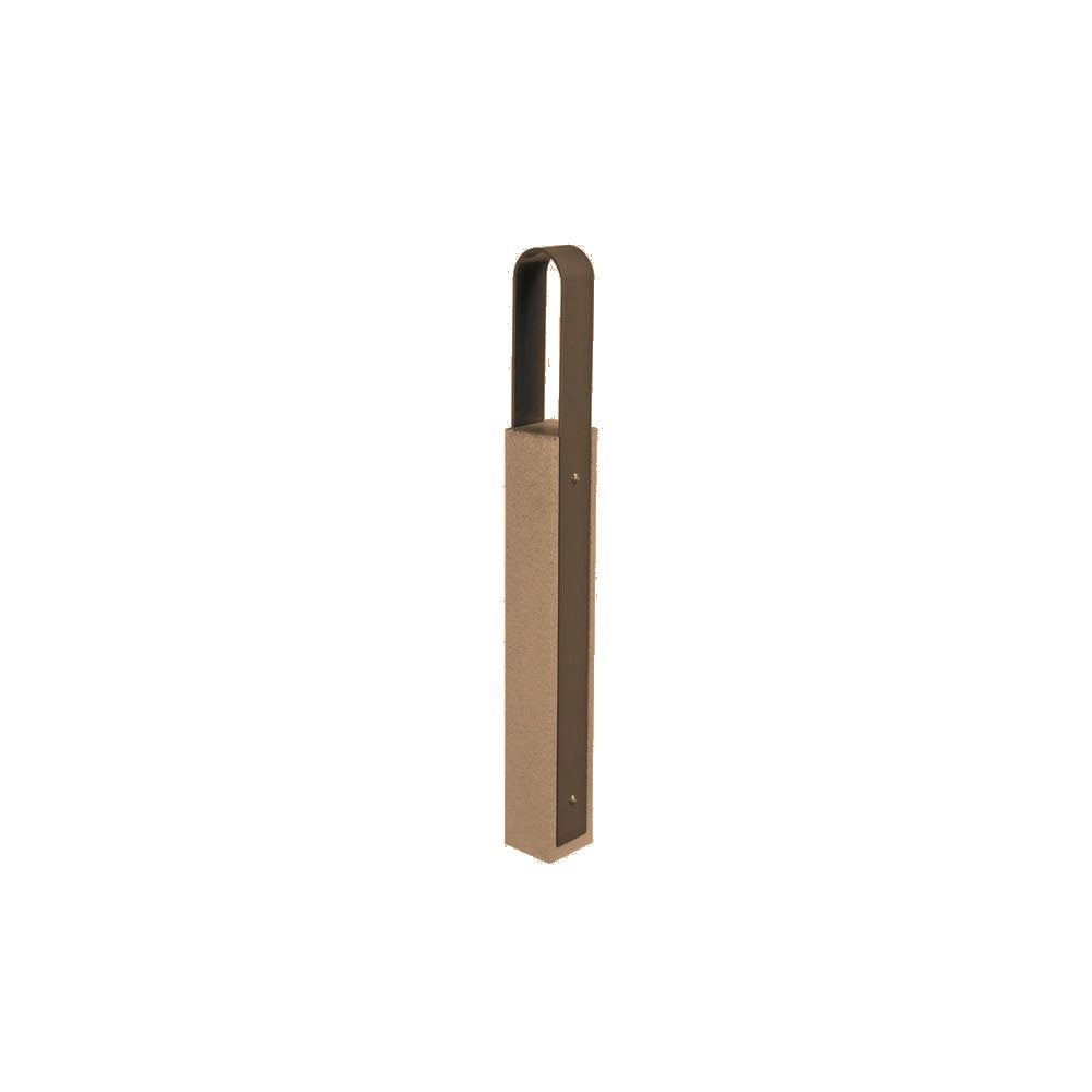 DF6520 Collaboration Vault Bike Bollard - Tall/Rounded — Weatherstone — W22 Sand — digitally rendered color preview