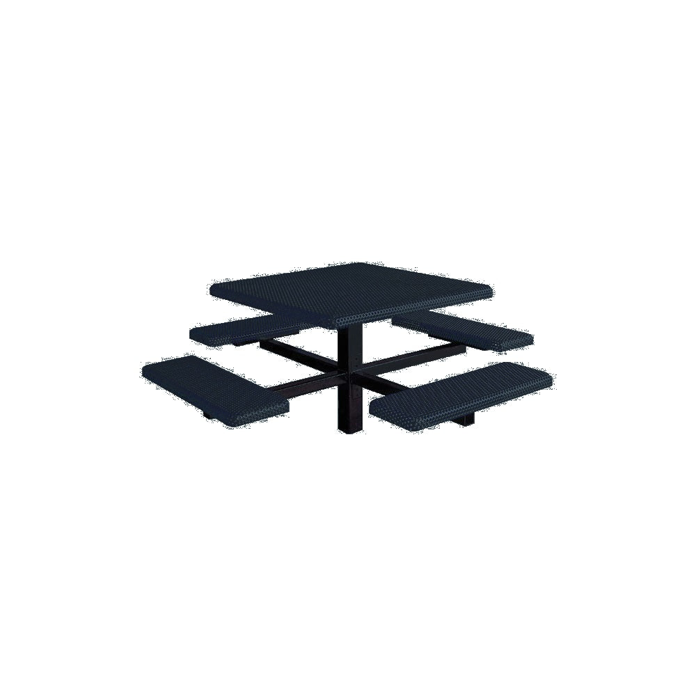 MF1060 Square 4-Bench Inground Mount Table — Metal Powder Coat — 126 Charcoal — digitally rendered color preview