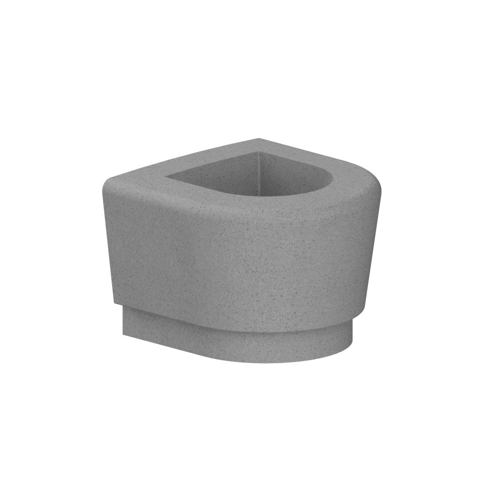 WS9073 Our Town Curve Planter end — Weatherstone — W33 Misty Gray — digitally rendered color preview
