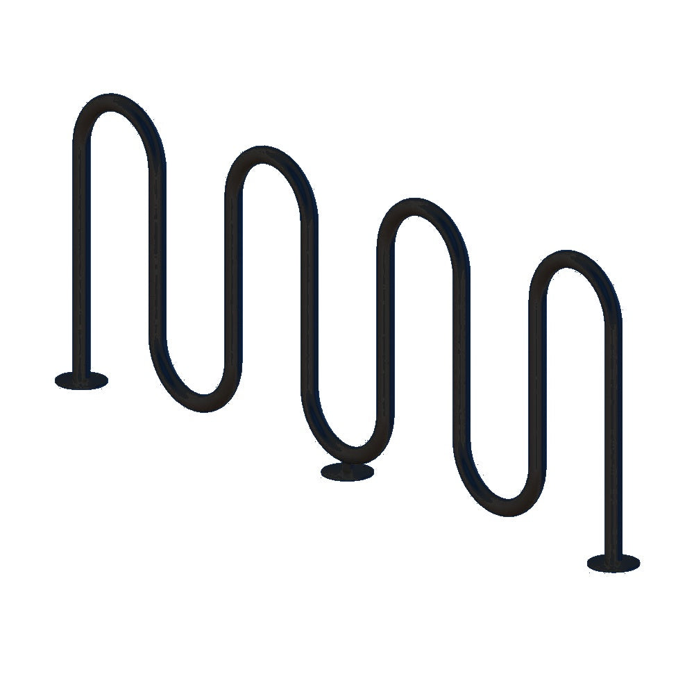 MF9011 Surface Mount 7 Loop Bike Rack — Metal Powder Coat — S48 Cobalt Blue — digitally rendered color preview