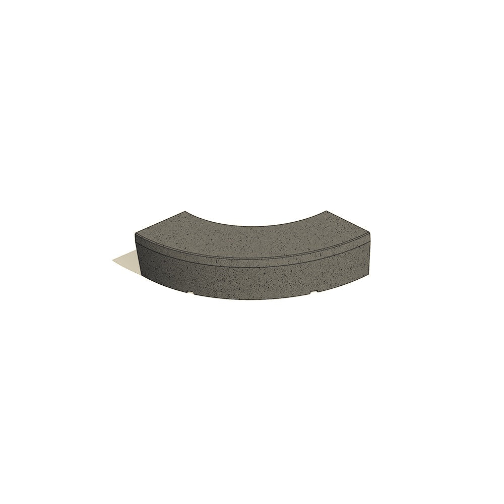 ZB.PR.03 Parlement Large Curved Concrete Bench — Acid Wash — A20 White — digitally rendered color preview