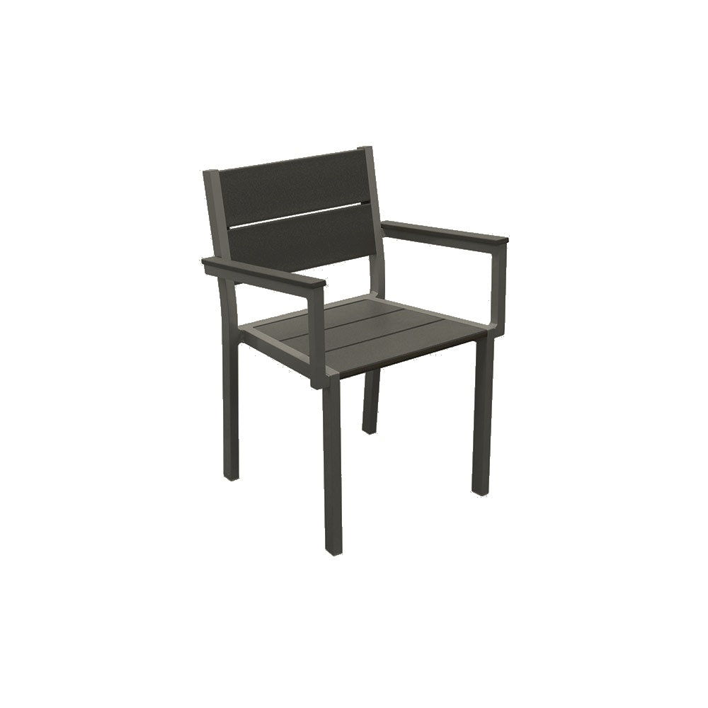 2309 Lorna Dining Chair — Recycled Plastic Lumber — 76 Gray — digitally rendered color preview