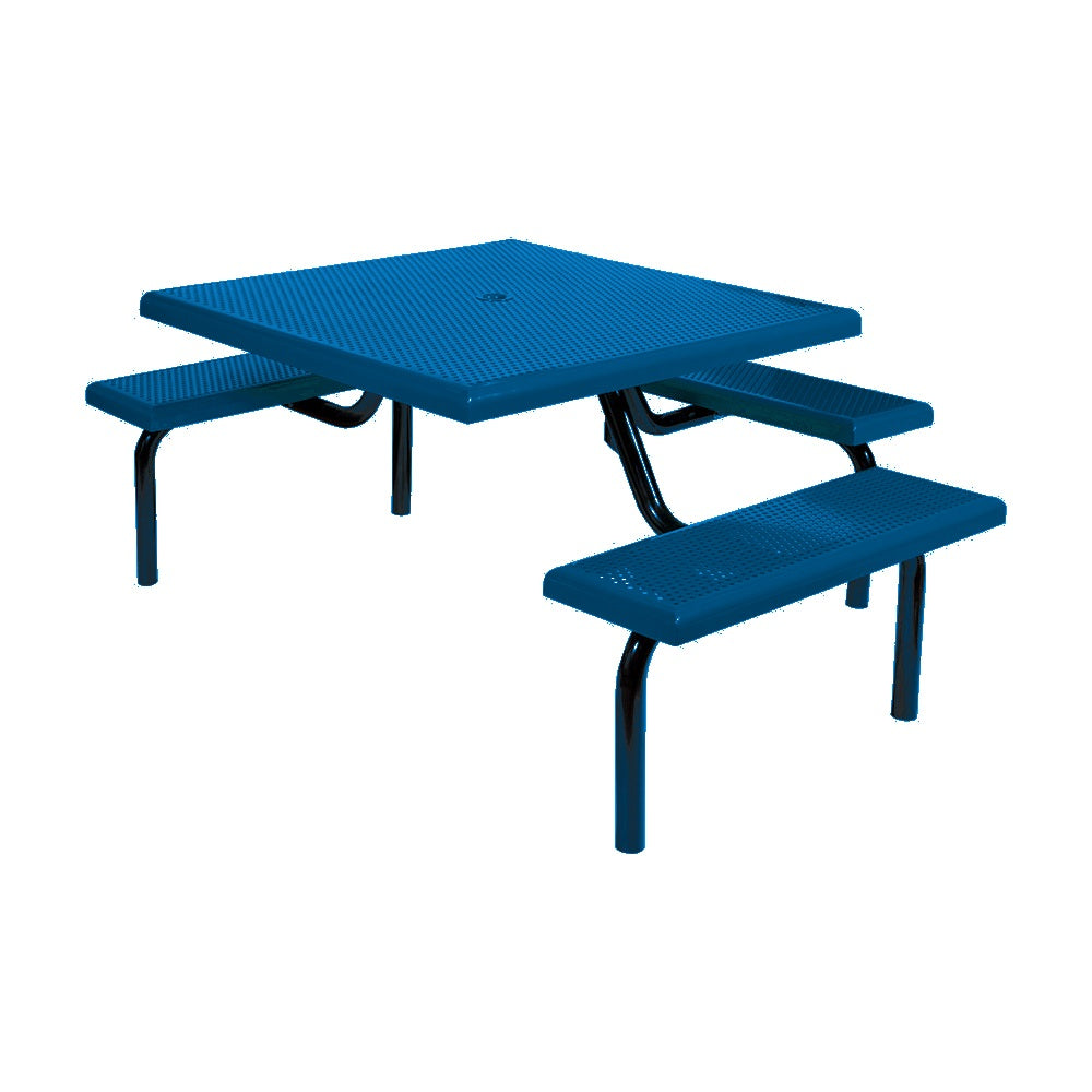 MF1021 Square Modular 3-Bench ADA Table — Metal Powder Coat — 0 Blue — digitally rendered color preview