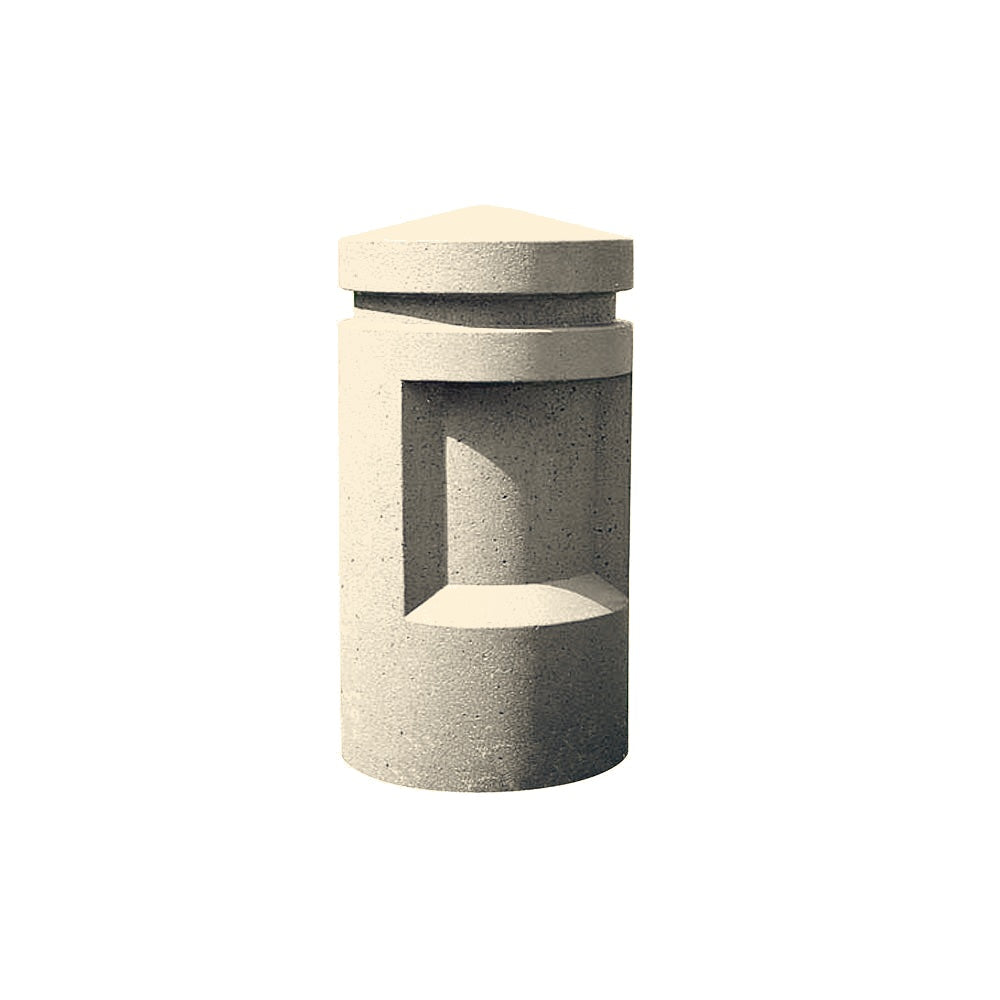 TF6055 St. Pete Inground Concrete Bollard — Weatherstone — W20 White — digitally rendered color preview