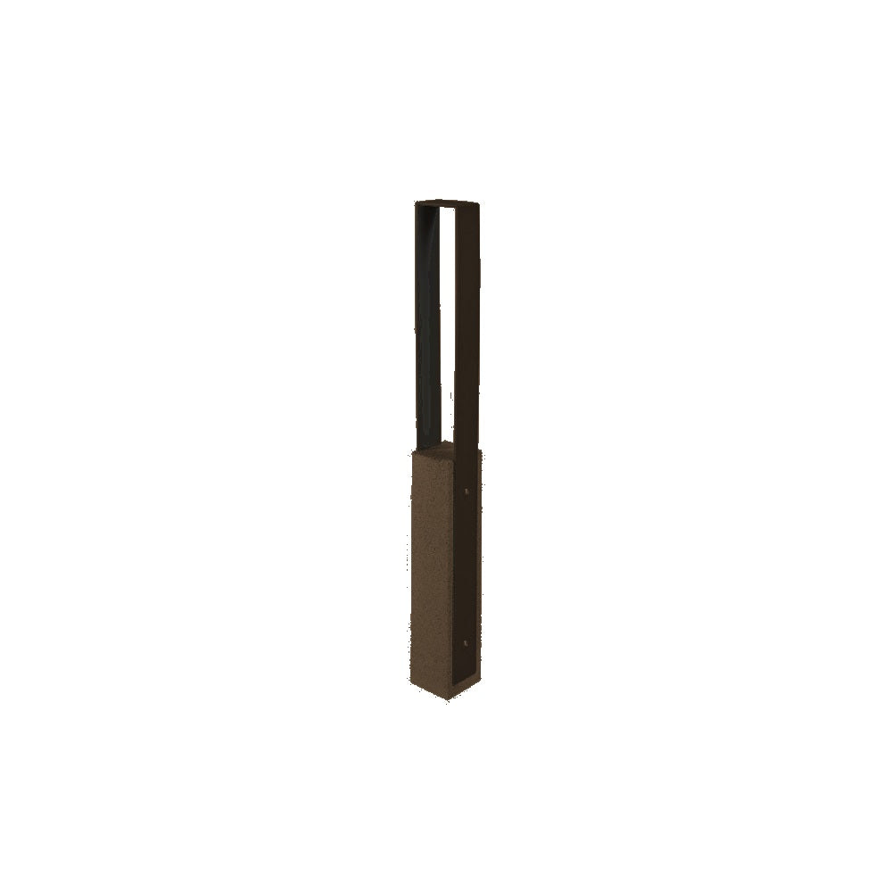 DF6530 Collaboration Vault Bike Bollard - Medium/Square — Metal Powder Coat — 10 Bronze — digitally rendered color preview