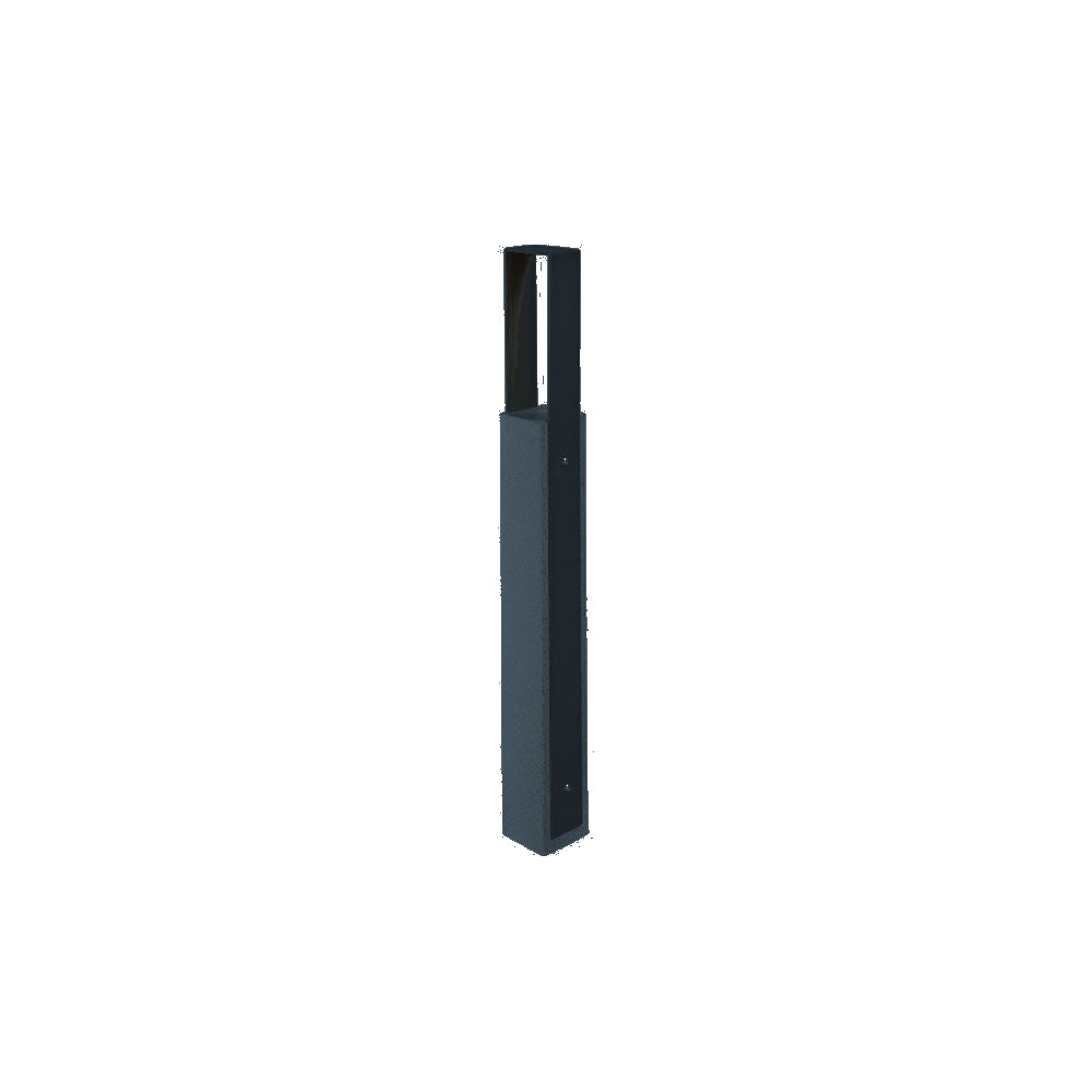DF6535 Collaboration Vault Bike Bollard - Tall/Square — Metal Powder Coat — 126 Charcoal — digitally rendered color preview