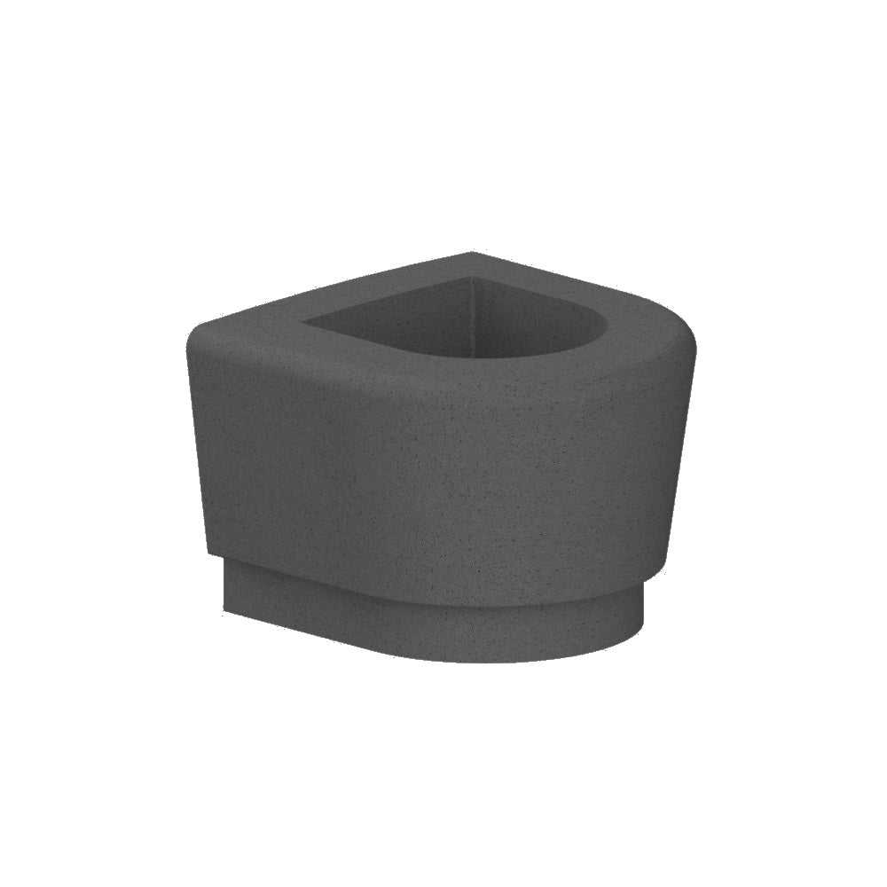 WS9073 Our Town Curve Planter end — Weatherstone — W26 Charcoal — digitally rendered color preview