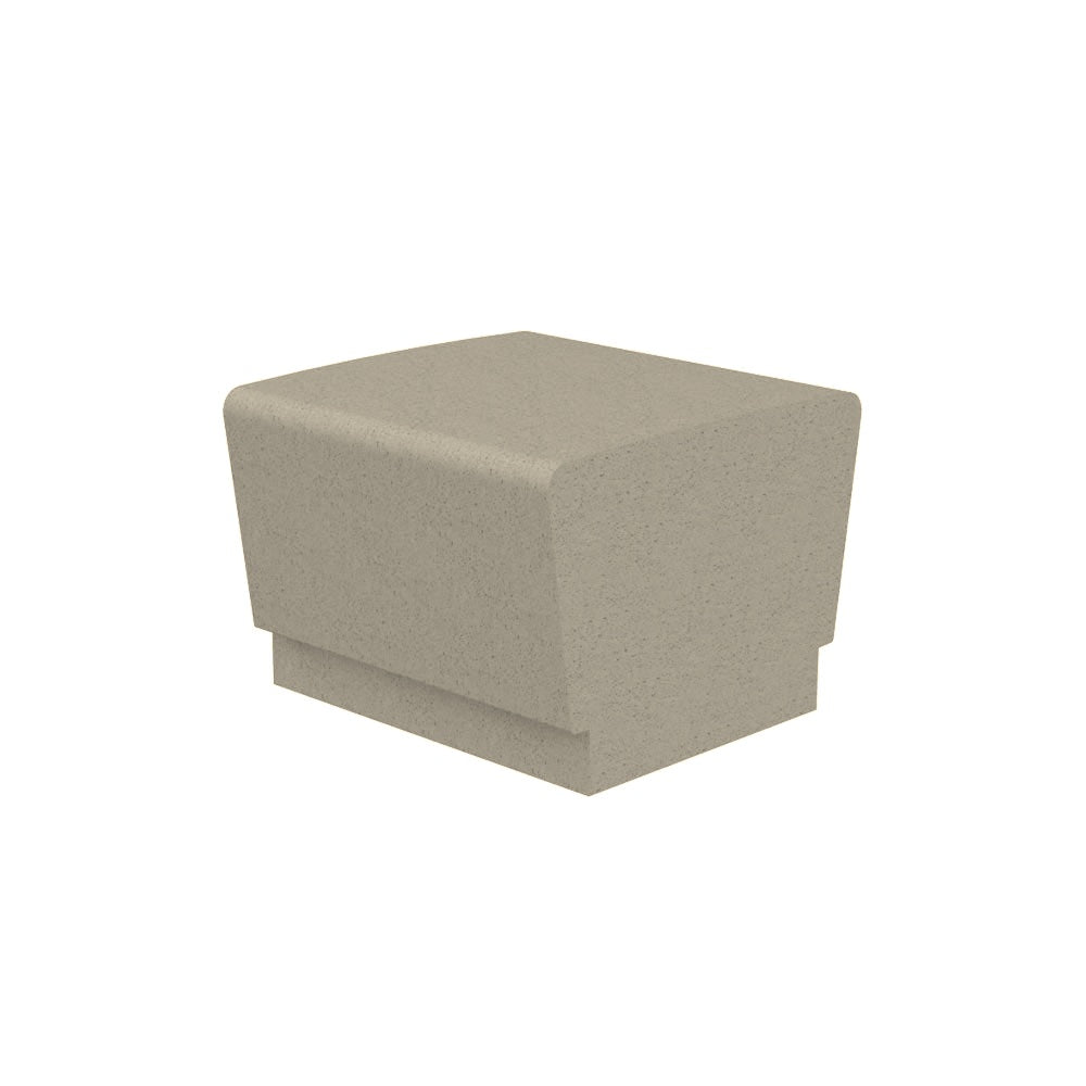 WS903 Our Town Concrete Bench — Weatherstone — W20 White — digitally rendered color preview