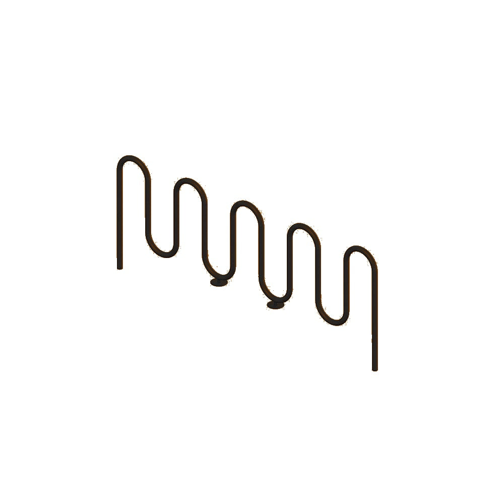 MF9019 Inground Mount 9 Loop Bike Rack — Metal Powder Coat — S14 Clay — digitally rendered color preview