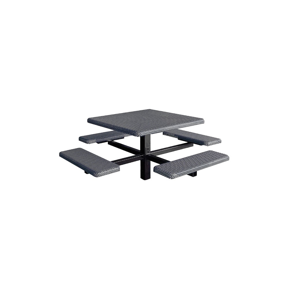 MF1060 Square 4-Bench Inground Mount Table — Metal Powder Coat — 72 Aluminum — digitally rendered color preview