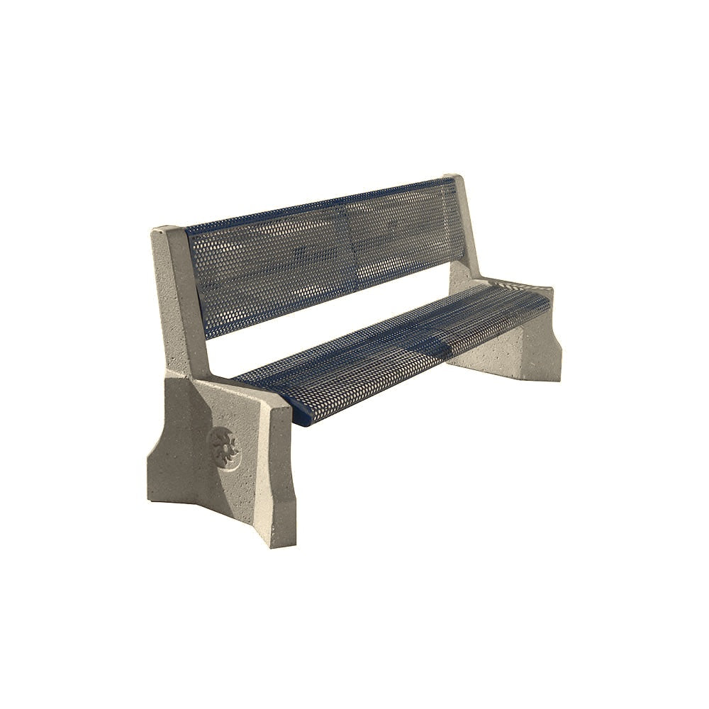TF5960 Concrete & Metal Park Bench — Weatherstone — W20 White — digitally rendered color preview