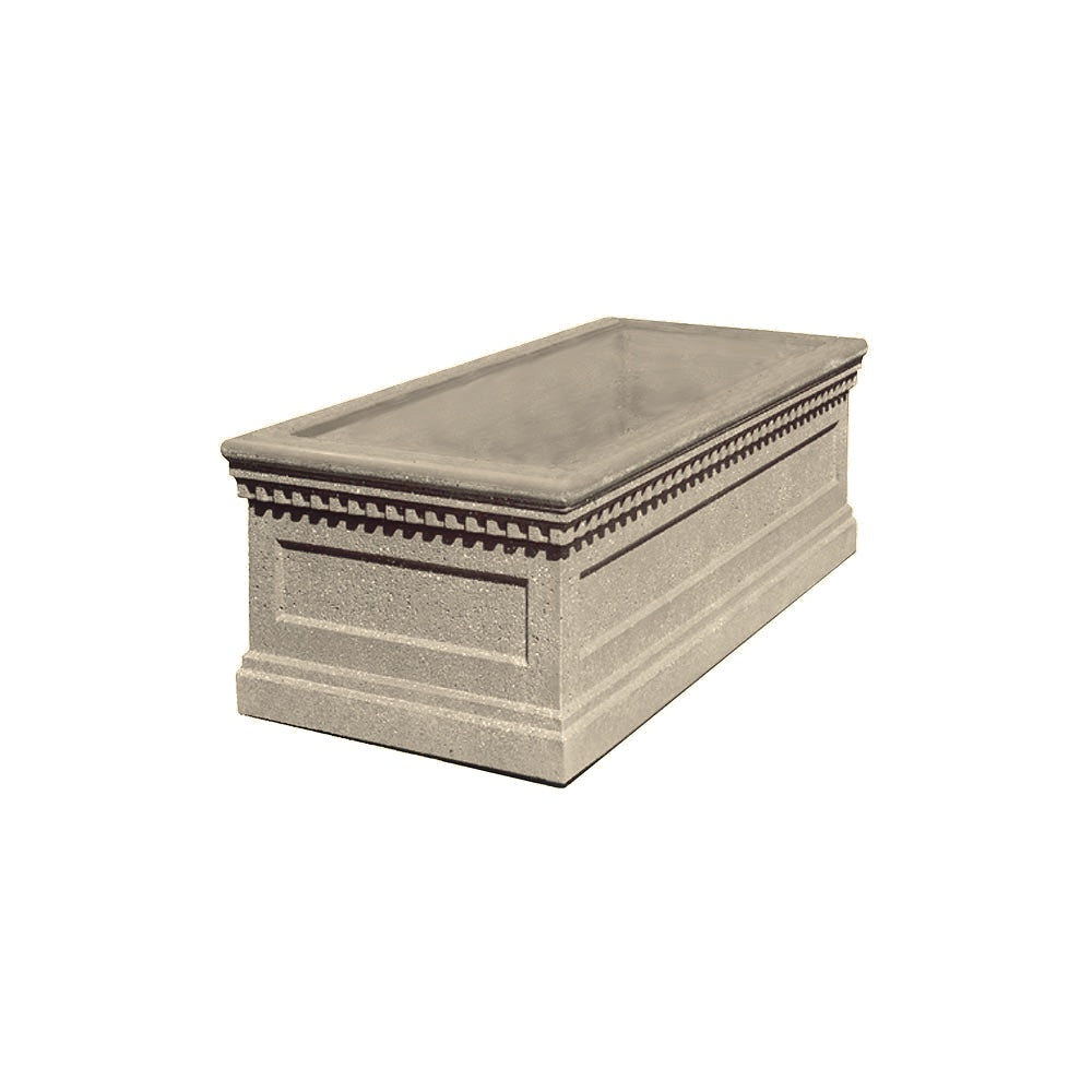 TF4176 Colonial Rectangular Concrete Planter — Weatherstone — W20 White — digitally rendered color preview