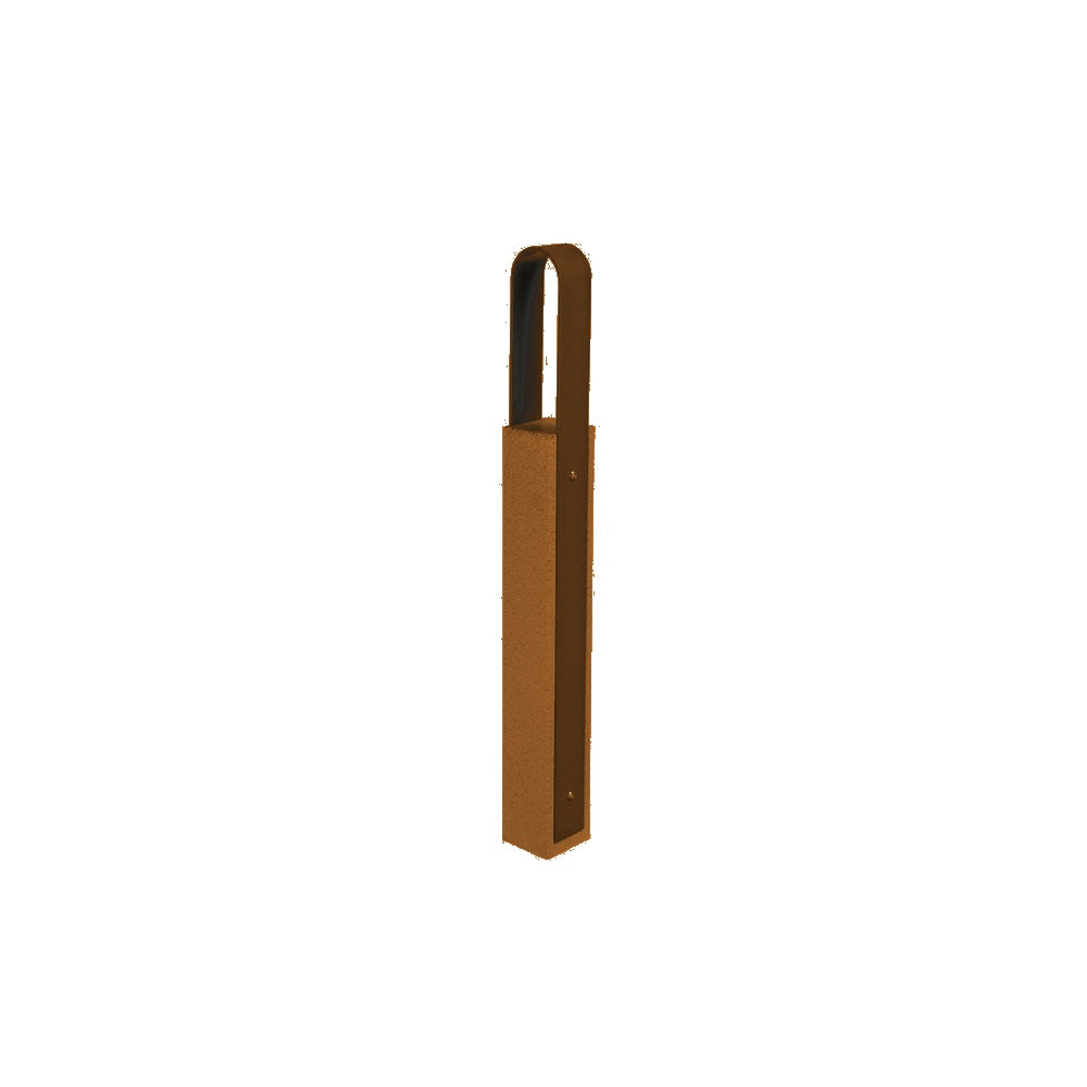 DF6520 Collaboration Vault Bike Bollard - Tall/Rounded — Metal Powder Coat — S14 Clay — digitally rendered color preview