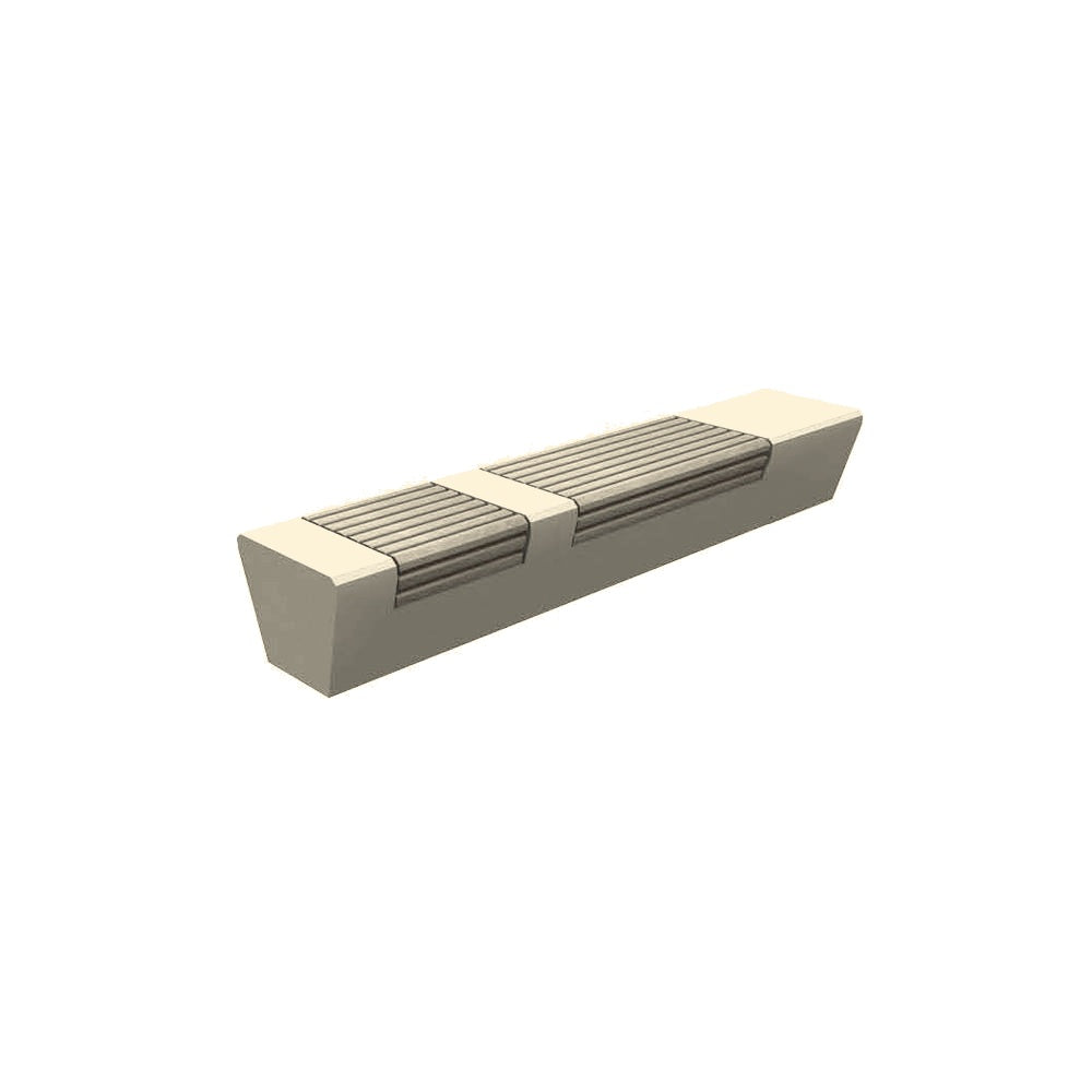 ZB.WL.09 Large Bench With Double and Single Seats — Acid Wash — A20 White — digitally rendered color preview