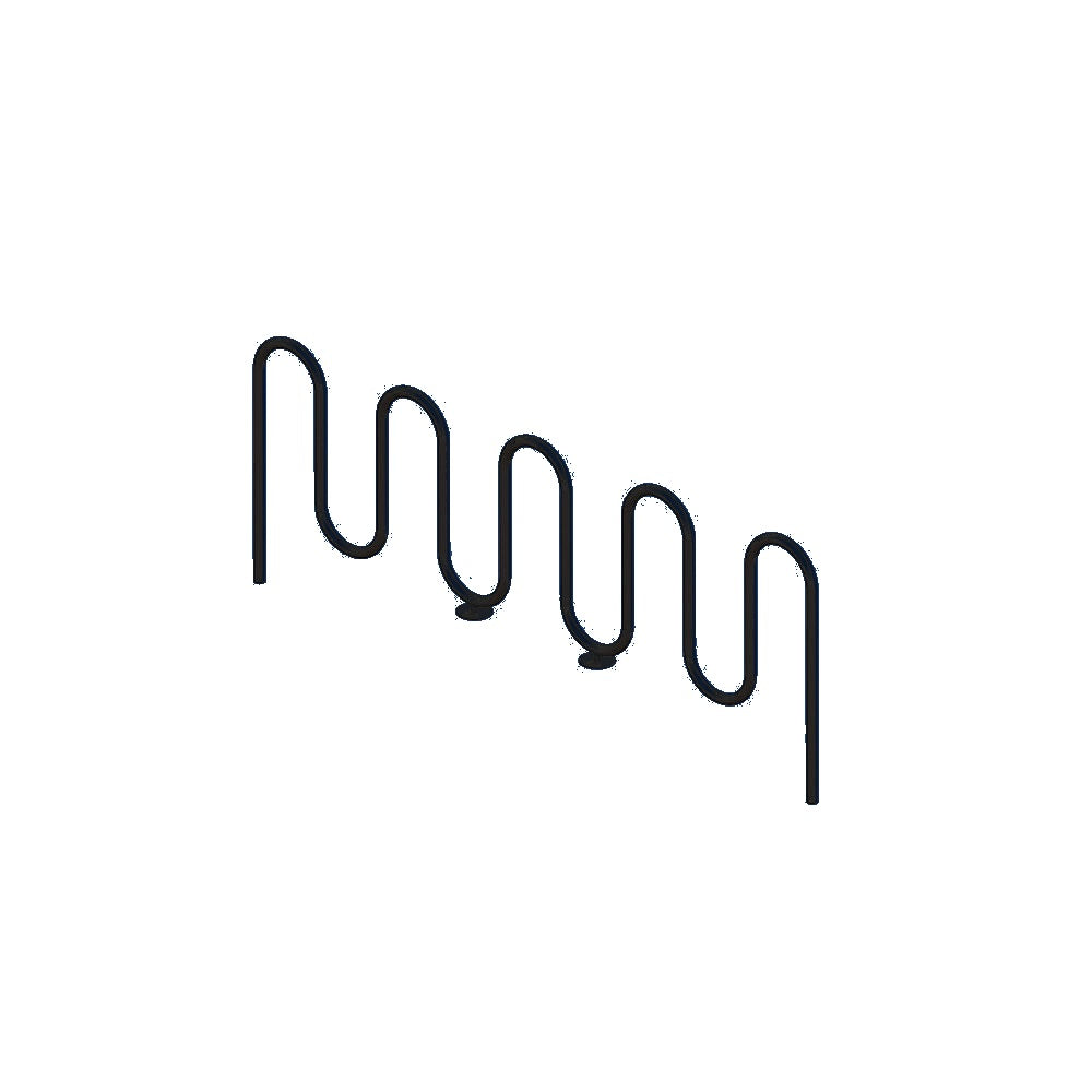 MF9019 Inground Mount 9 Loop Bike Rack — Metal Powder Coat — S48 Cobalt Blue — digitally rendered color preview