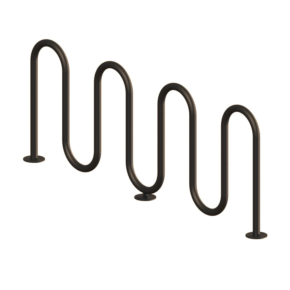 MF9011 Surface Mount 7 Loop Bike Rack — Metal Powder Coat — S44 Putty — digitally rendered color preview