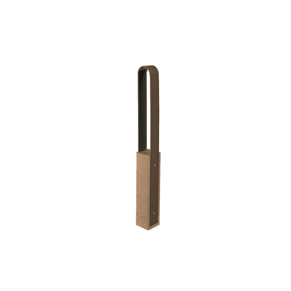 DF6515 Collaboration Vault Bike Bollard - Medium/Rounded — Weatherstone — W22 Sand — digitally rendered color preview