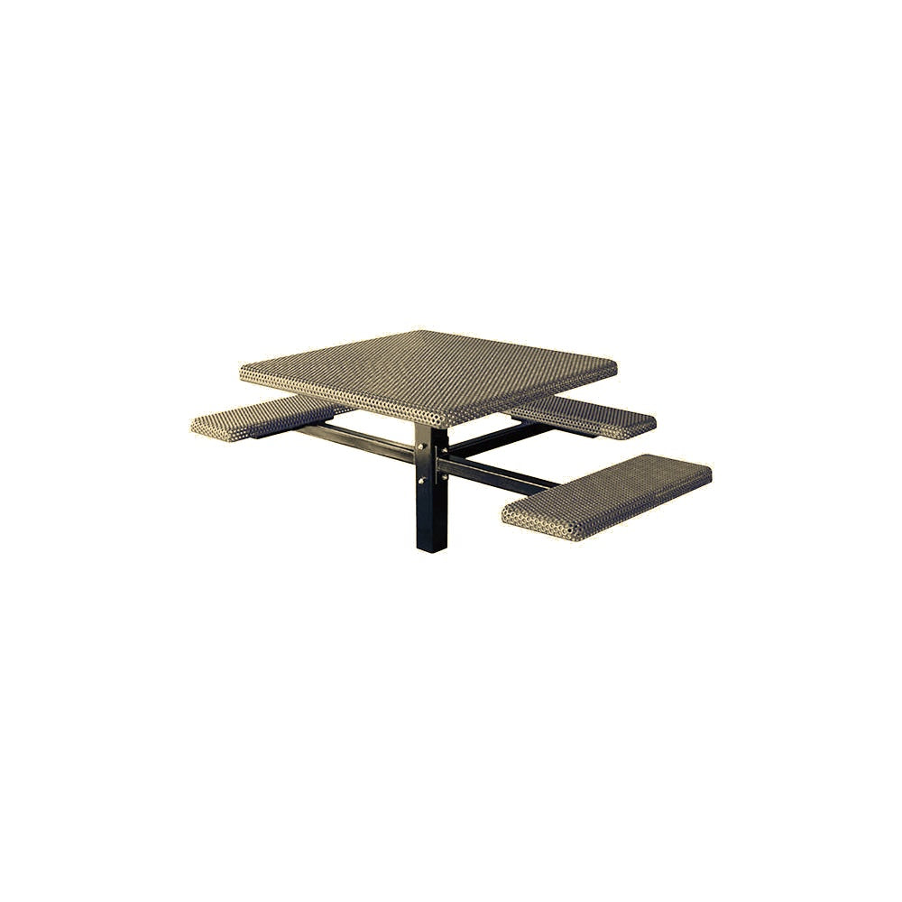 MF1061 Square 3-Bench Inground Mount ADA Compliant Table — Metal Powder Coat — 7 Sand — digitally rendered color preview