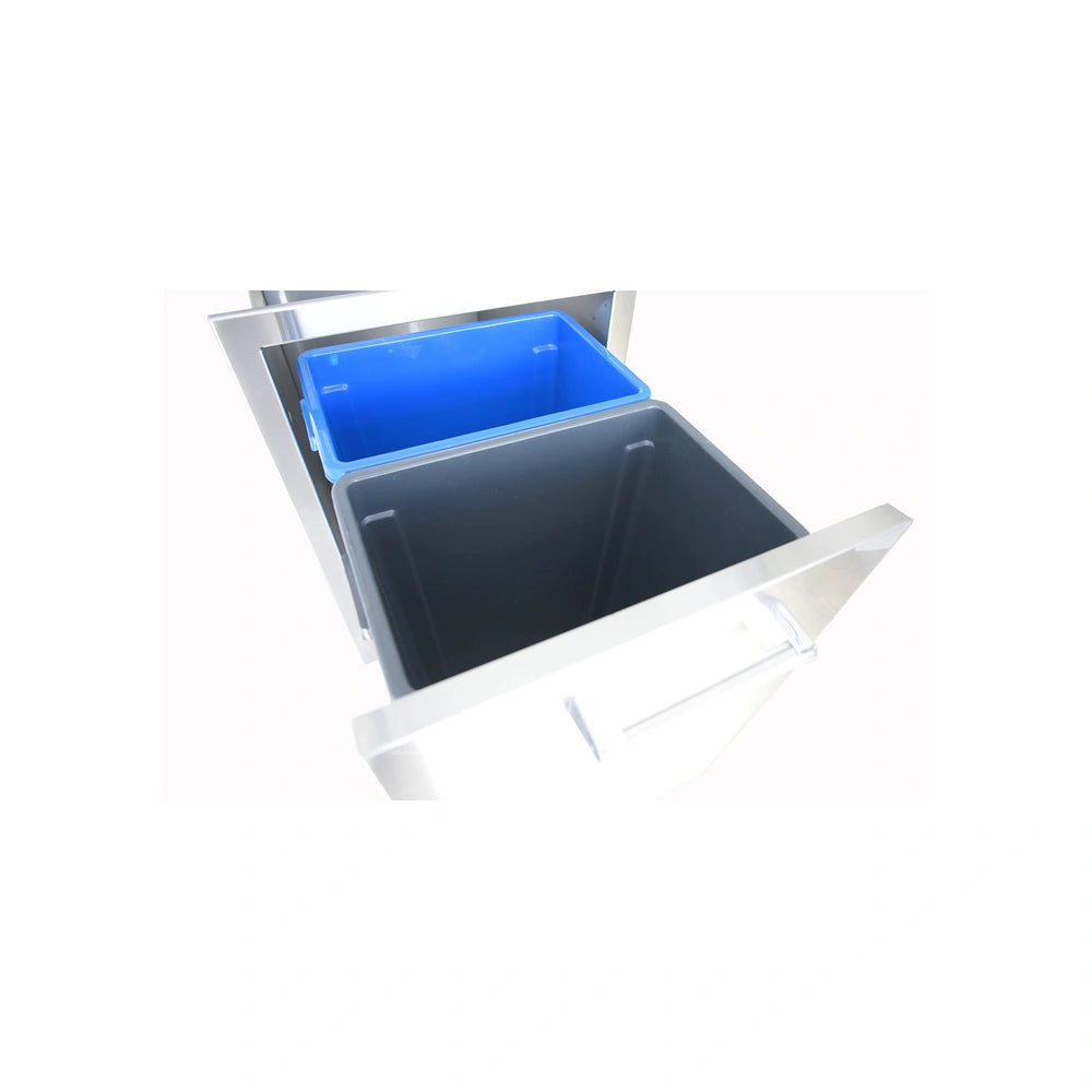Outdoor Kitchen Stainless Steel Dual Trash/Propane Pull-Out