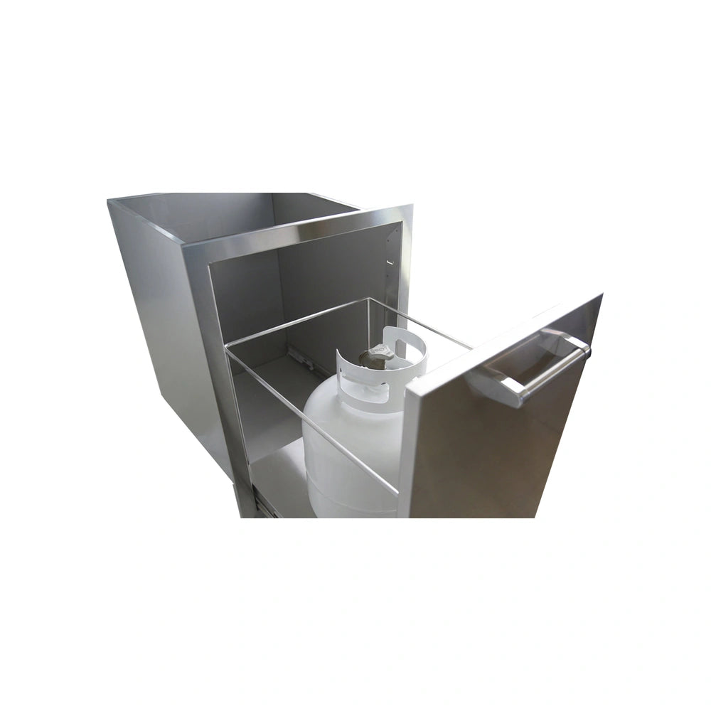 Outdoor Kitchen Stainless Steel Dual Trash/Propane Pull-Out