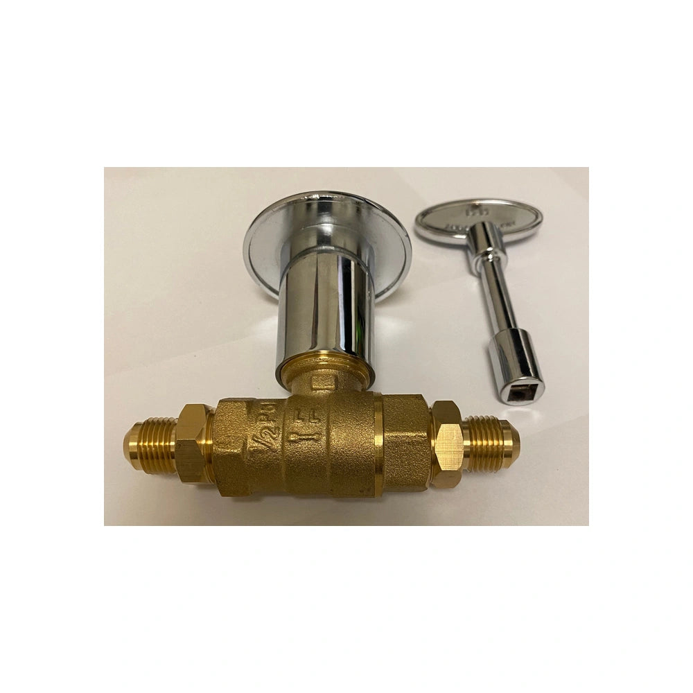 KoKoMo Grills Key Valve Assembly 3/8 Inch Flare Fitting Ball Valve