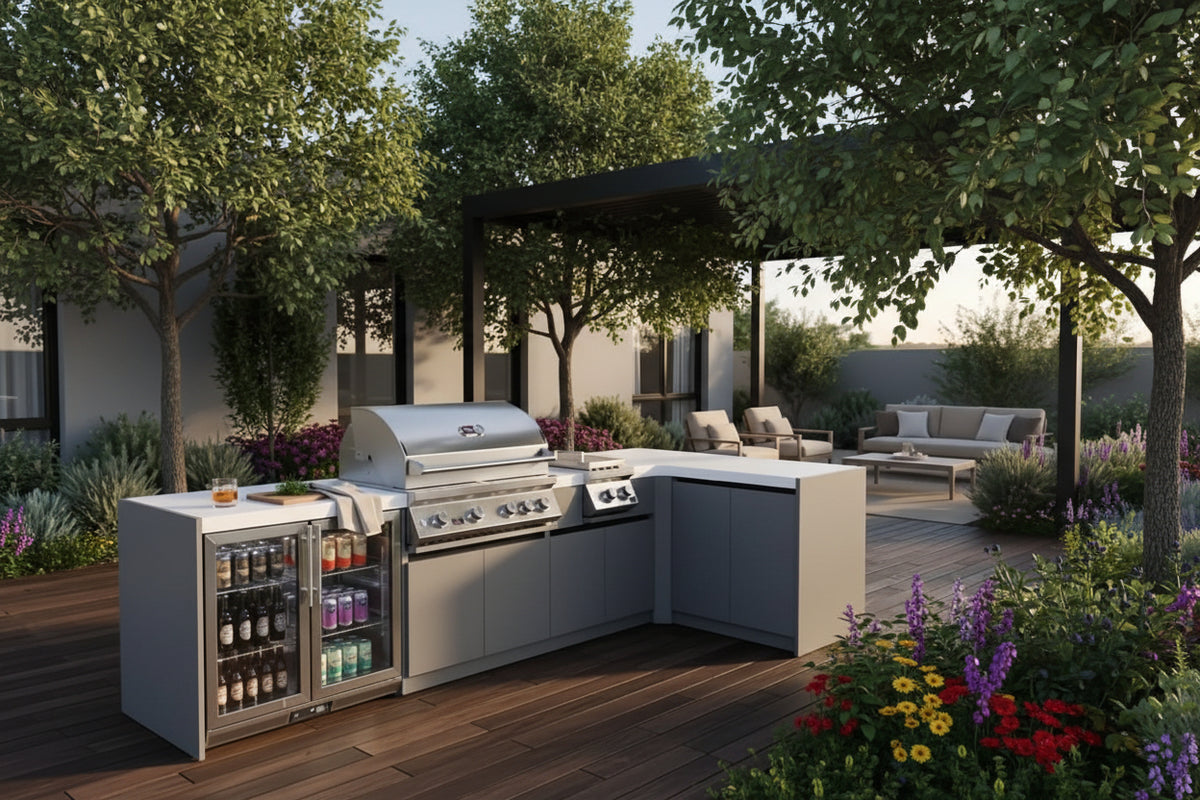 Whistler 132 x 61-Inch 4-Burner Gas Grill Island - Stainless Steel