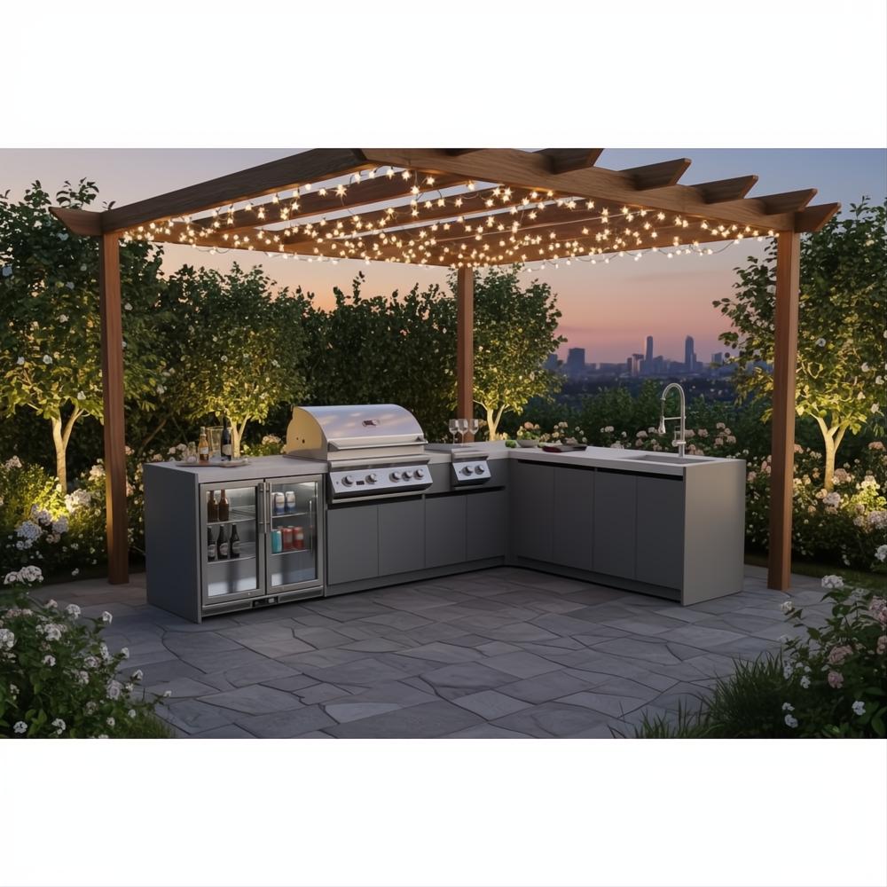 Whistler 132 x 92-Inch 4-Burner Gas Grill Island - Stainless Steel