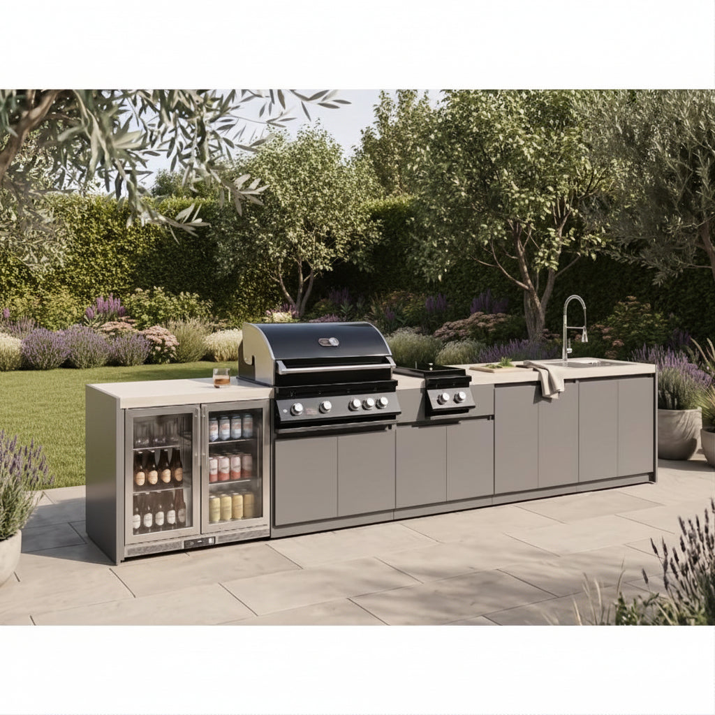 Whistler 164 x 28-Inch 4-Burner Gas Grill Island - Black Stainless Steel