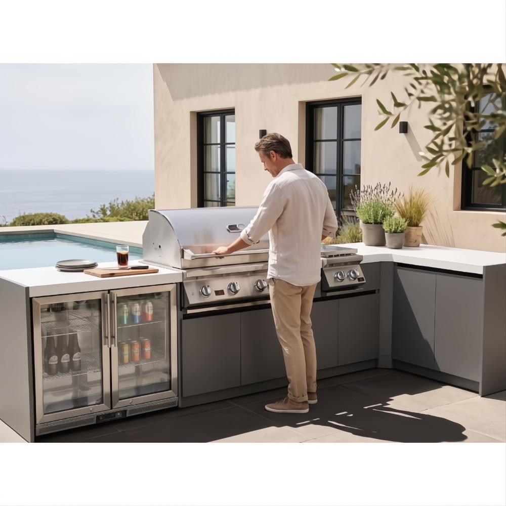Whistler 132 x 61-Inch 4-Burner Gas Grill Island - Stainless Steel
