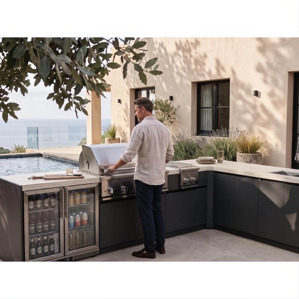 Whistler 140 x 92-Inch 5-Burner Gas Grill Island - Stainless Steel