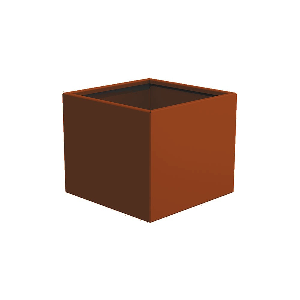 WS506 Aluminum Square Planter — Metal Powder Coat — S3 Orange — digitally rendered color preview