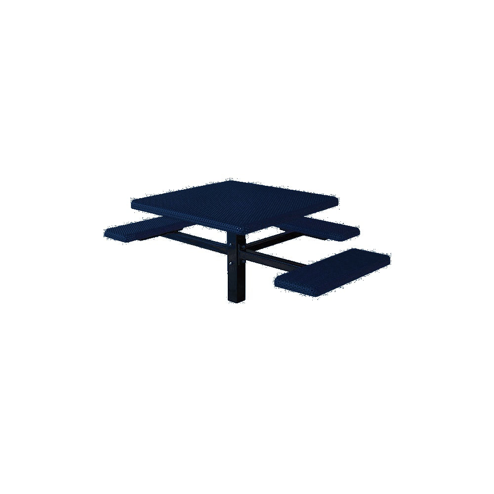 MF1061 Square 3-Bench Inground Mount ADA Compliant Table — Metal Powder Coat — S48 Cobalt Blue — digitally rendered color preview