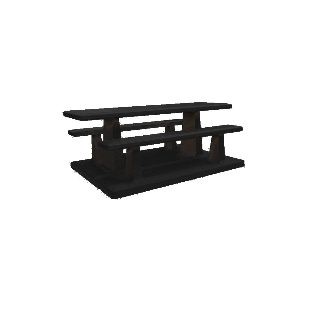 TF3215 Concrete Picnic Table Set with Concrete Base — Premium Ground & Polished — G38 Night — digitally rendered color preview