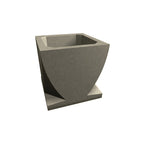 WS108 Concrete Planter with Carved Corners — Acid Wash — A20 White — digitally rendered color preview