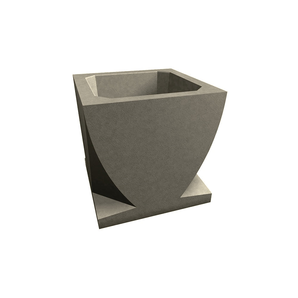 WS108 Concrete Planter with Carved Corners — Acid Wash — A20 White — digitally rendered color preview