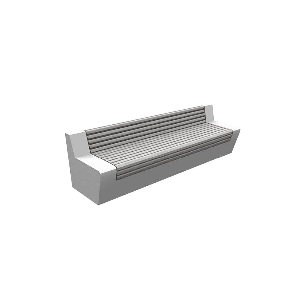 ZB.WL.34 Large Concrete Bench With Seat — Acid Wash — A30 Star — digitally rendered color preview