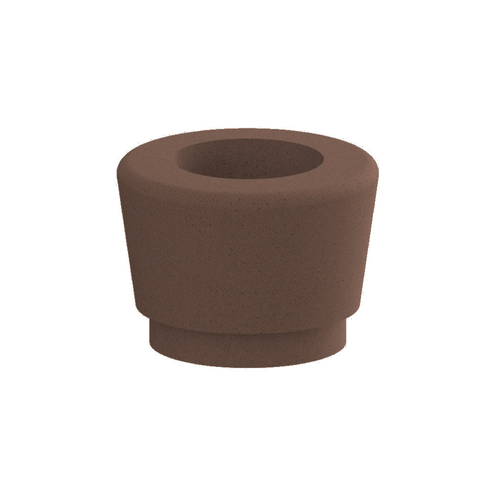 WS9086 Our Town Single Round Planter — Weatherstone — W25 Brown — digitally rendered color preview
