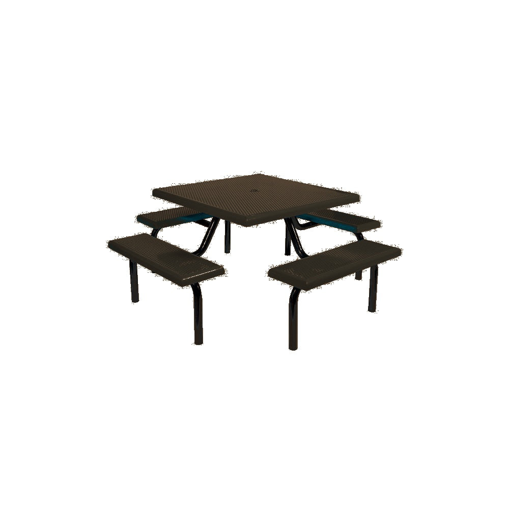 MF1020 Square Modular 4-Bench Table — Metal Powder Coat — 10 Bronze — digitally rendered color preview