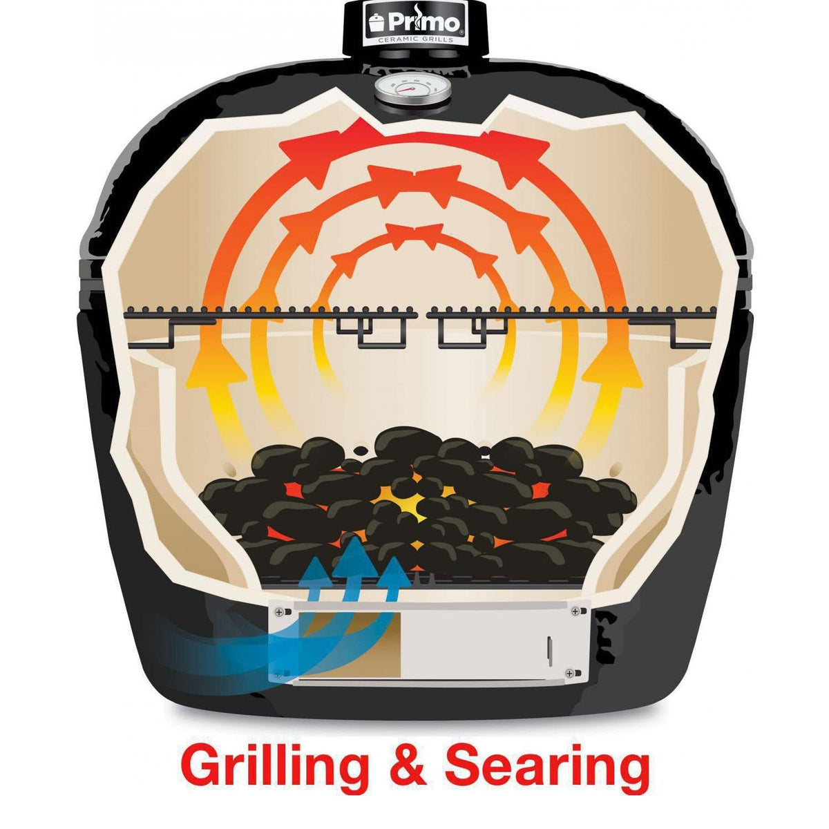 Primo Grills Oval Junior All-In-One Kamado Grill PGCJRC