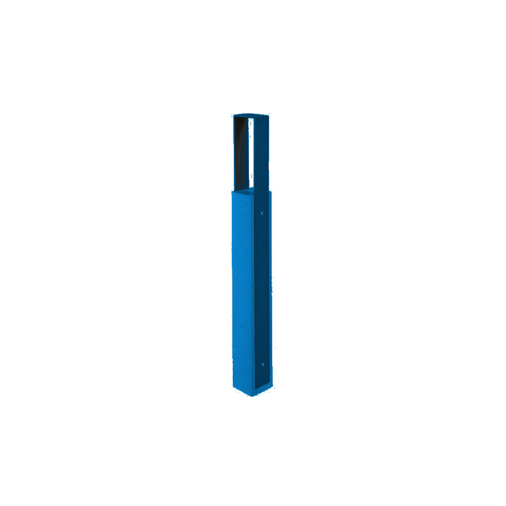 DF6535 Collaboration Vault Bike Bollard - Tall/Square — Metal Powder Coat — 0 Blue — digitally rendered color preview