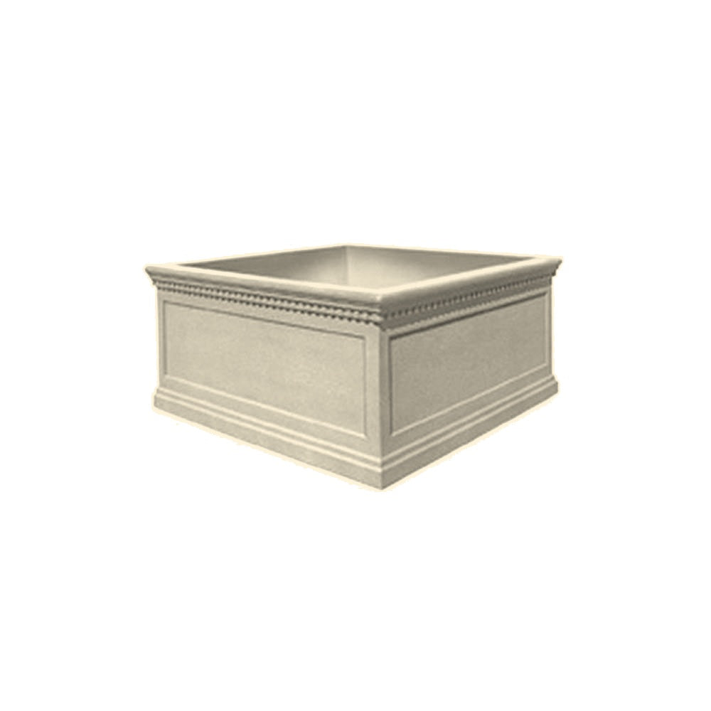 TF4237 Colonial Square Concrete Planter — Acid Wash — A20 White — digitally rendered color preview