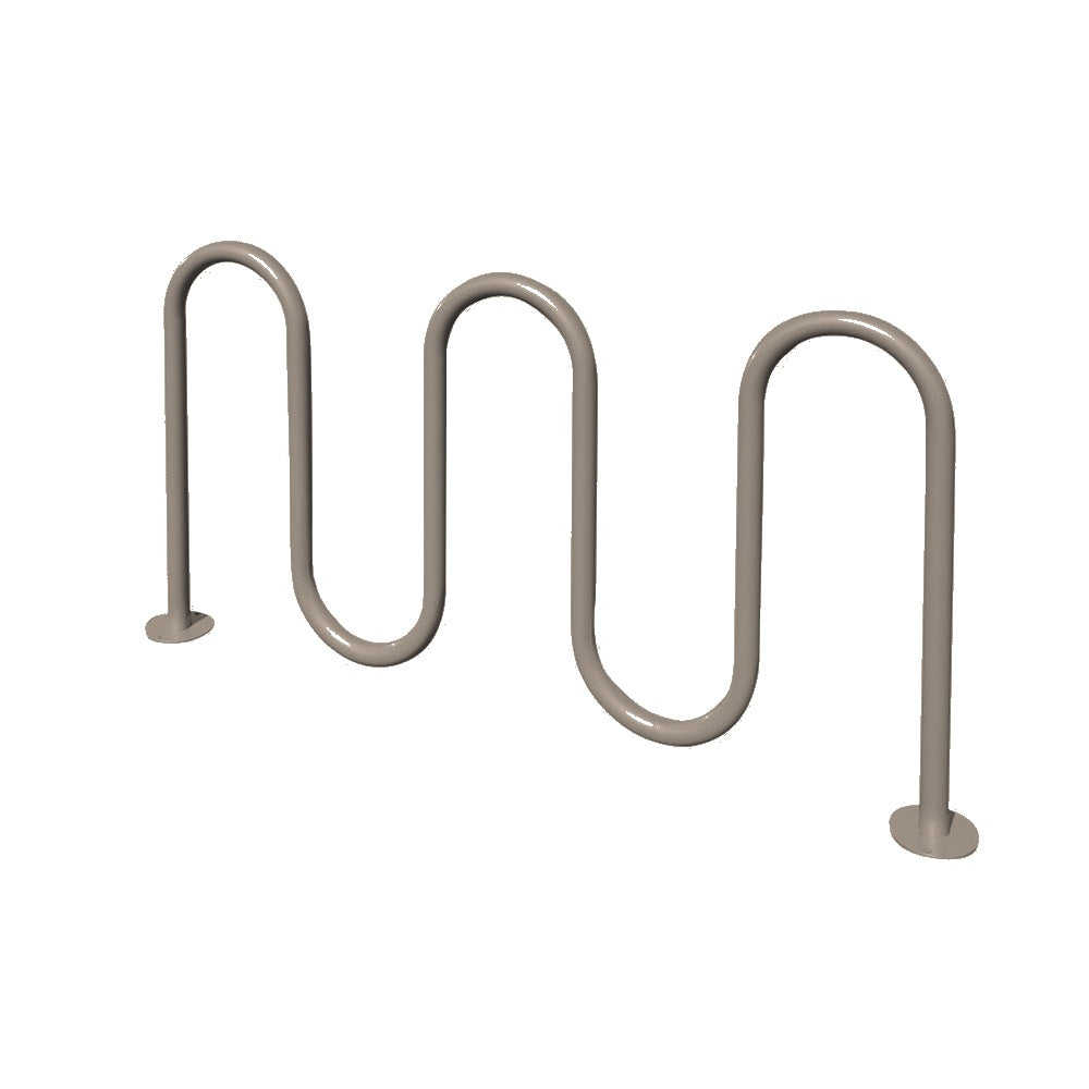 MF9009 Surface Mount 5 Loop Bike Rack — Metal Powder Coat — 84 Beige — digitally rendered color preview