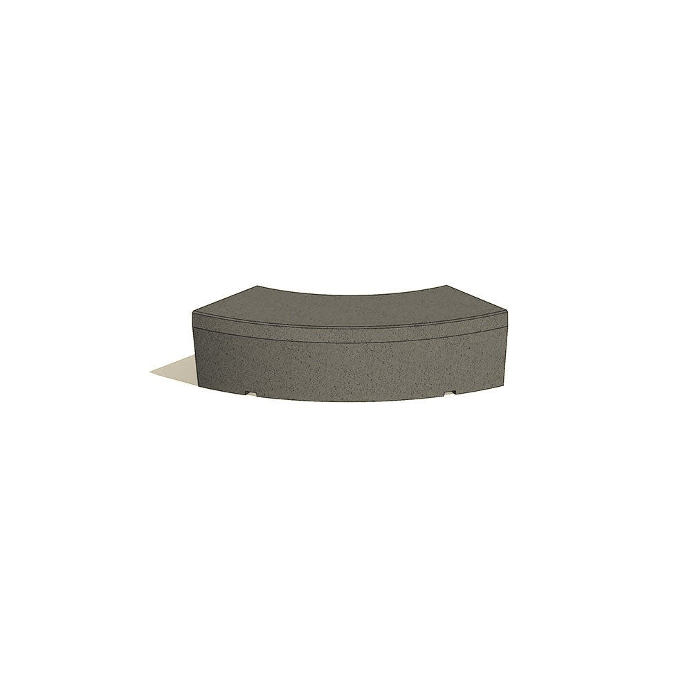 ZB.PR.04 Parlement Medium Curved Concrete Bench — Acid Wash — A20 White — digitally rendered color preview