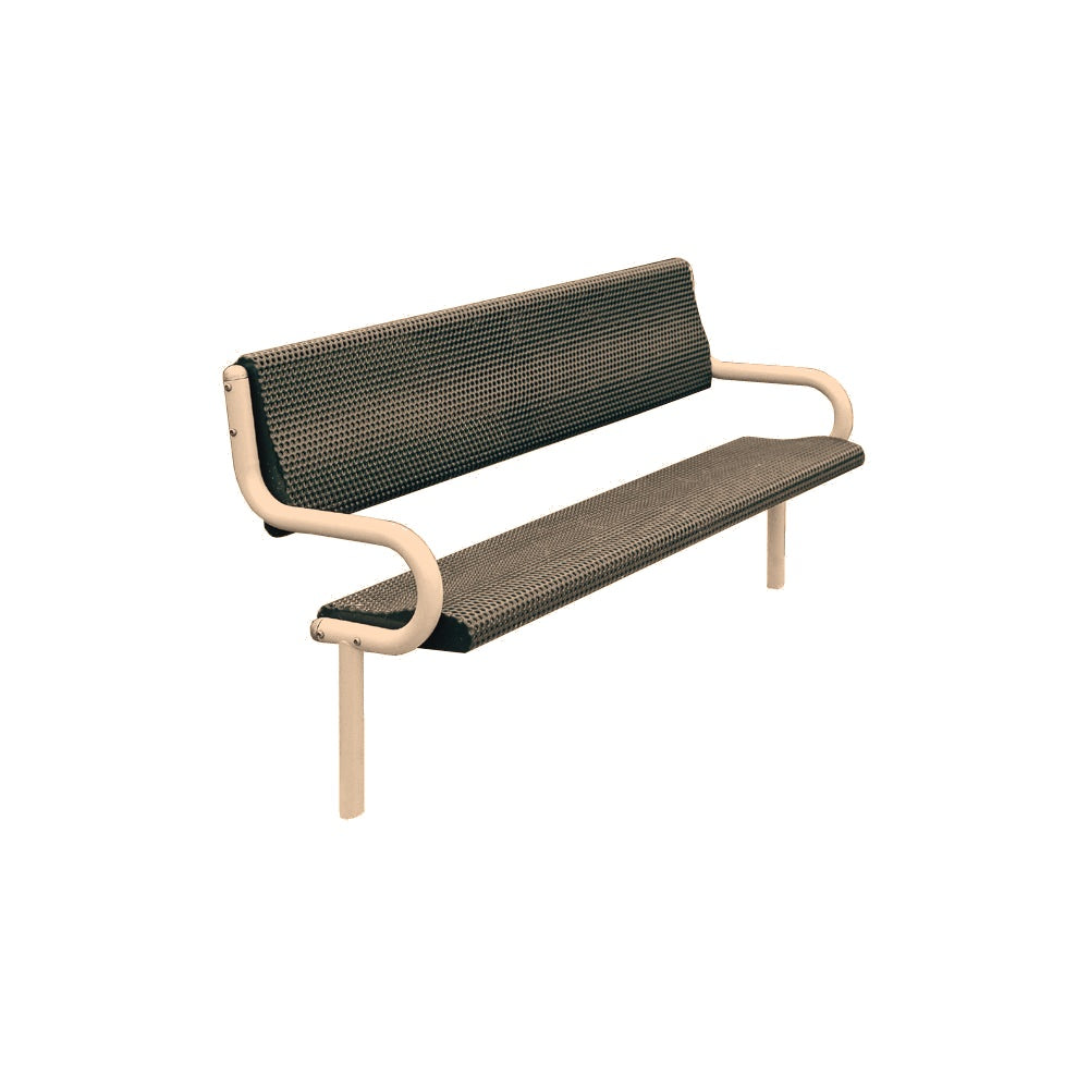 MF2012 Ergo Metal Bench Inground — Metal Powder Coat — S44 Putty — digitally rendered color preview