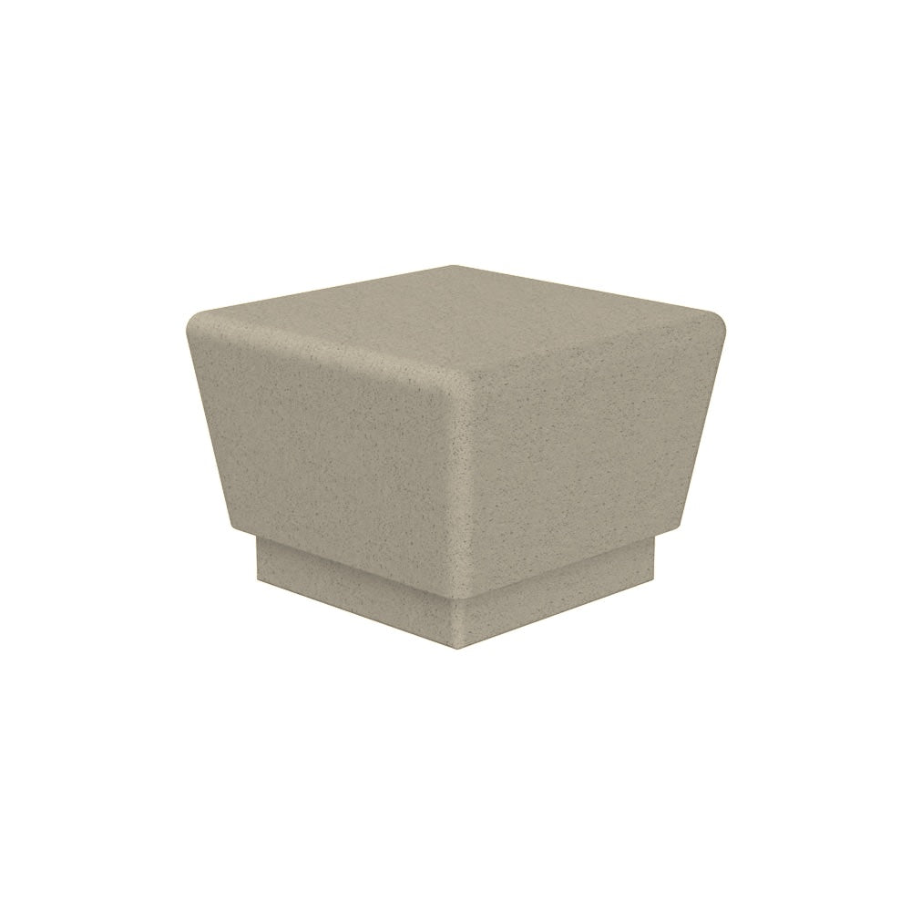 WS912 Our Town Single Square Bench — Weatherstone — W20 White — digitally rendered color preview