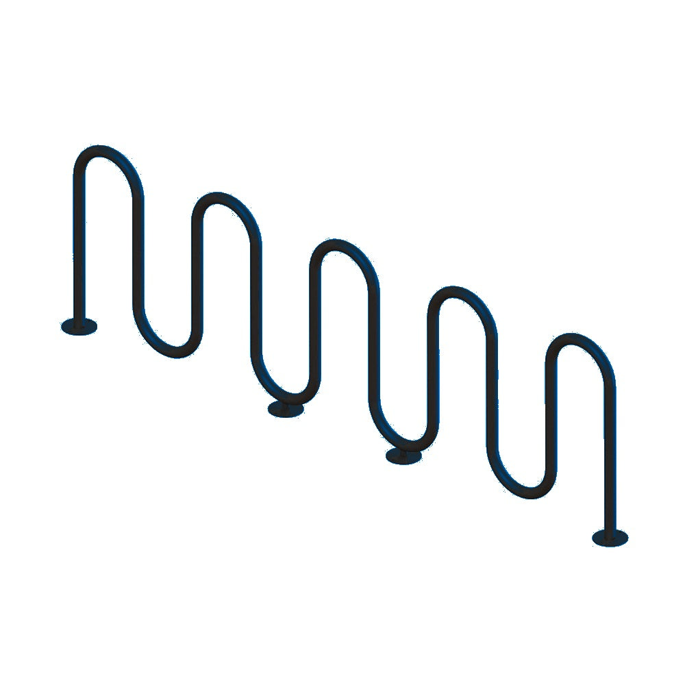 MF9010 Surface Mount 9 Loop Bike Rack — Metal Powder Coat — S7 Sky Blue — digitally rendered color preview