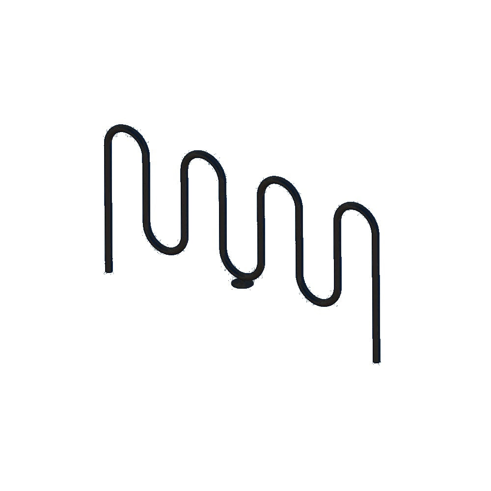MF9013 Inground Mount 7 Loop Bike Rack — Metal Powder Coat — S48 Cobalt Blue — digitally rendered color preview